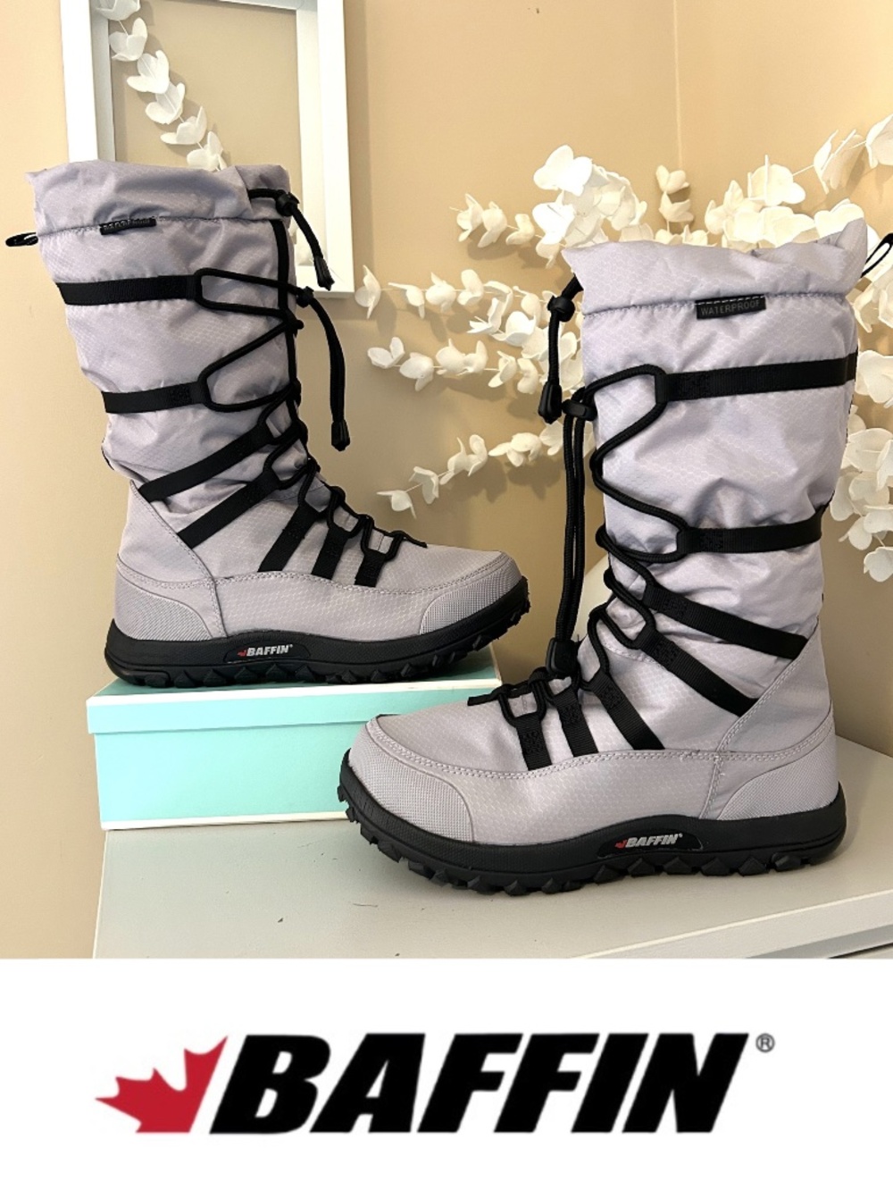 Baffin Escalate Featherlight Winter Boot Like New Grey/Black Size 8